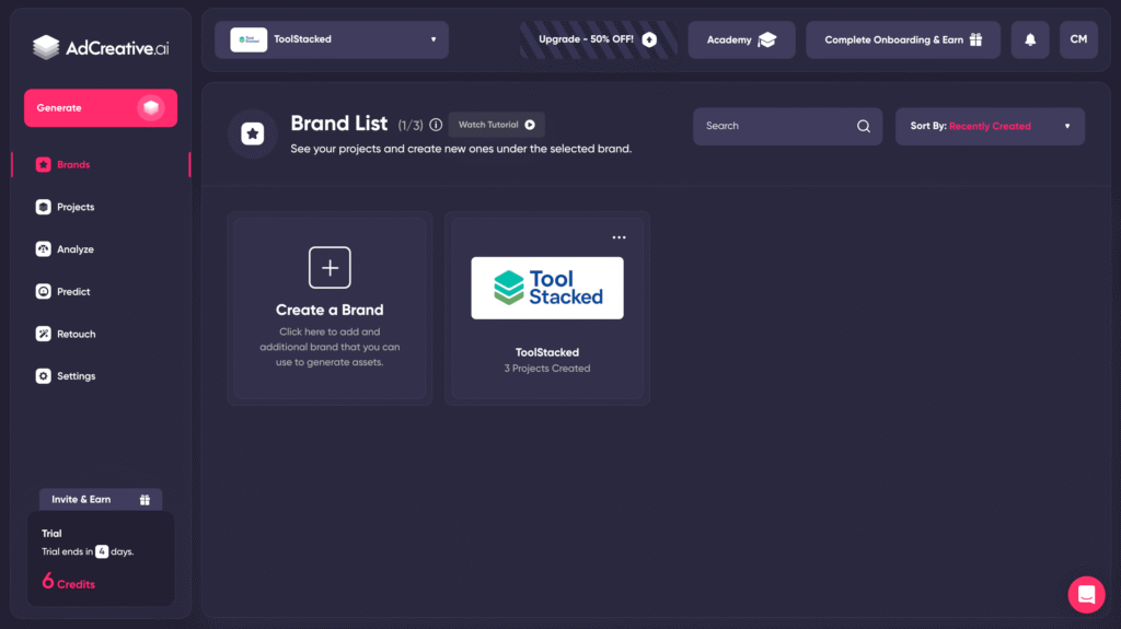 AdCreative.ai UI