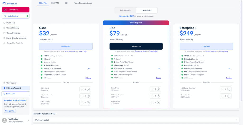 Predis.ai monthly price