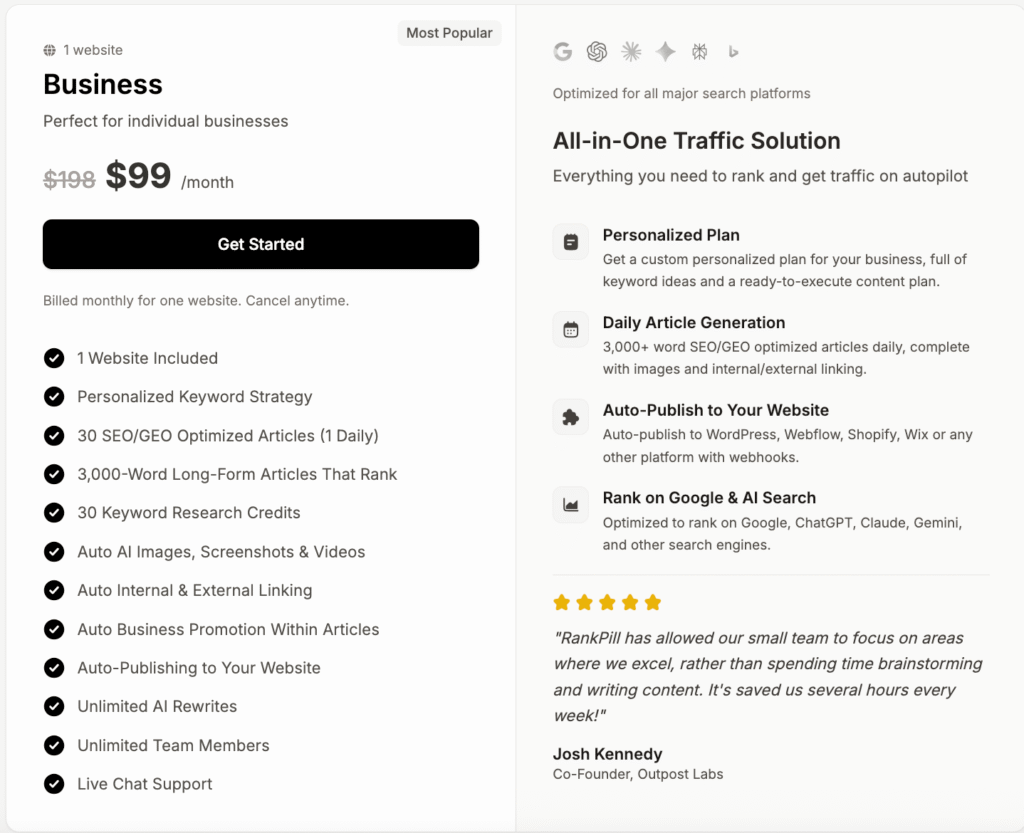 Rankpill monthly cost